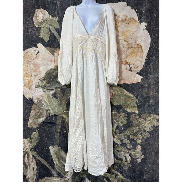 New Free People Southwest Lace Maxi Dress Size M - Picture 4 of 7
